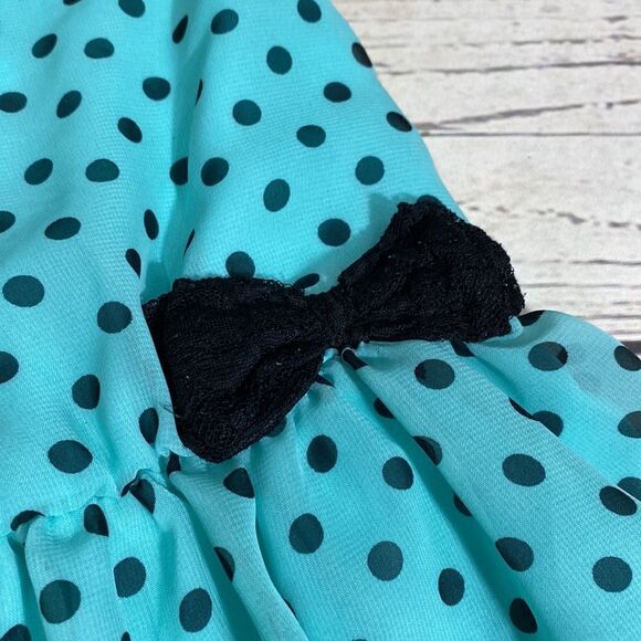 healthtex Baby Infant Girl Teal Polka Dot Dress - Picture 3 of 7